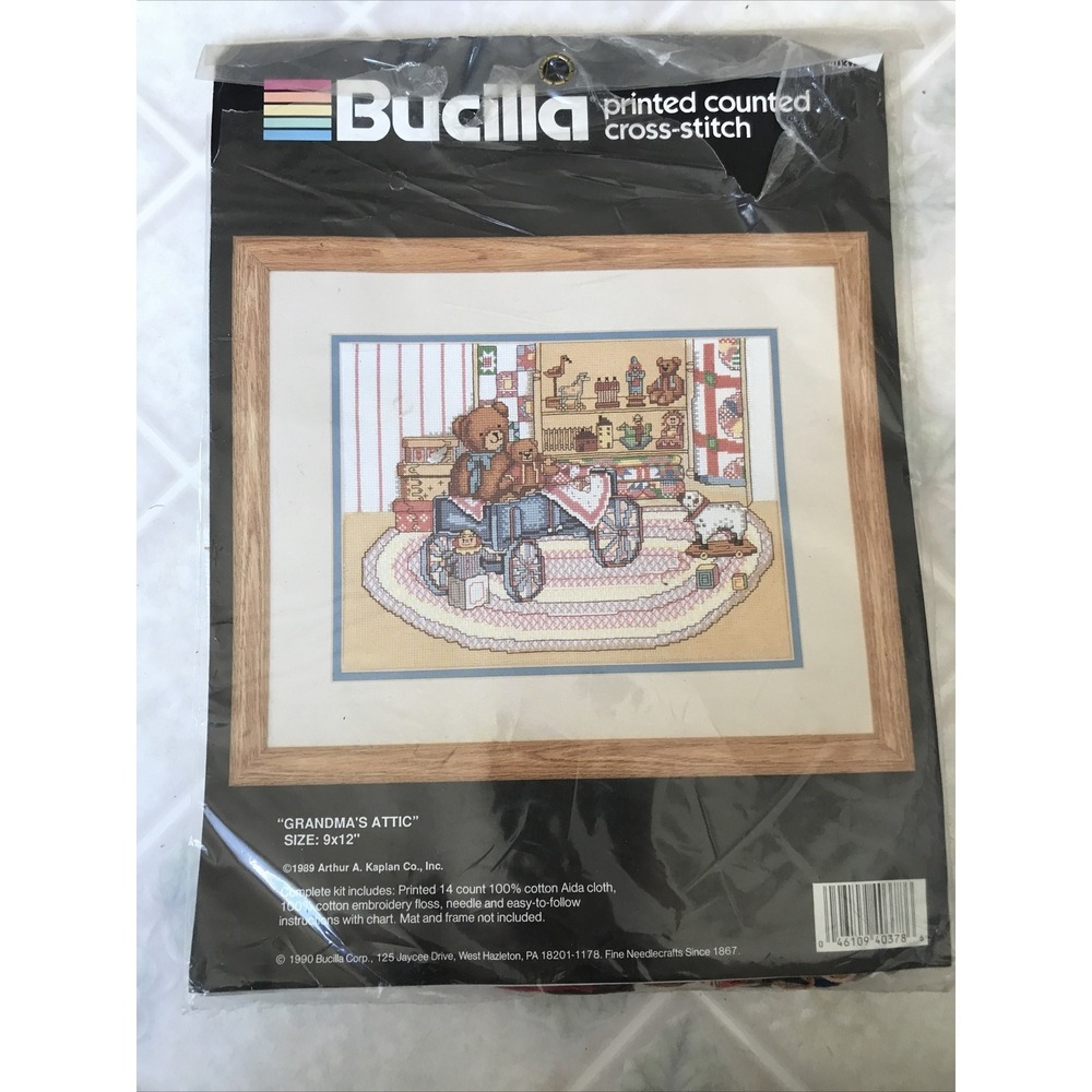 Bucilla Grandmas Attic Printed Counted Cross‎ Stitch Kit 40378 Teddy Bear